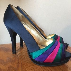 Rampage multicolored accent heels.